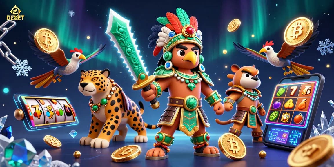 Experience the thrill of DEBET casino with captivating slot reels and energizing characters in vibrant 3D.