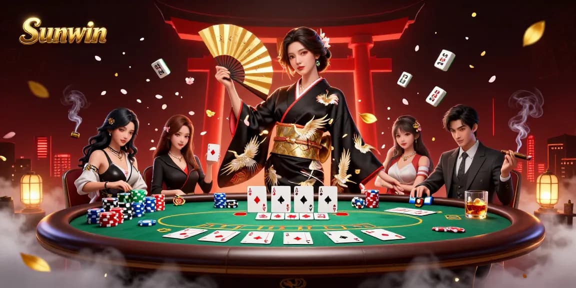 Experience the thrill of Sunwin with dynamic poker action, vibrant elements, and a captivating atmosphere.
