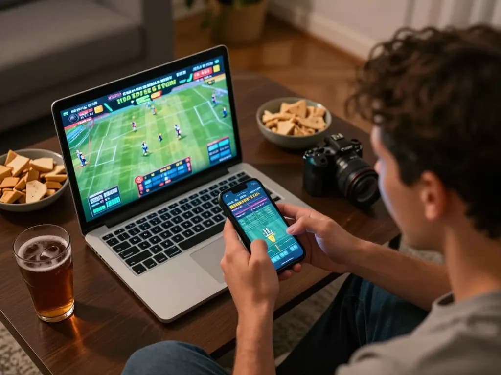 Exciting moment of placing bets on kkwin via smartphone during a live sports event