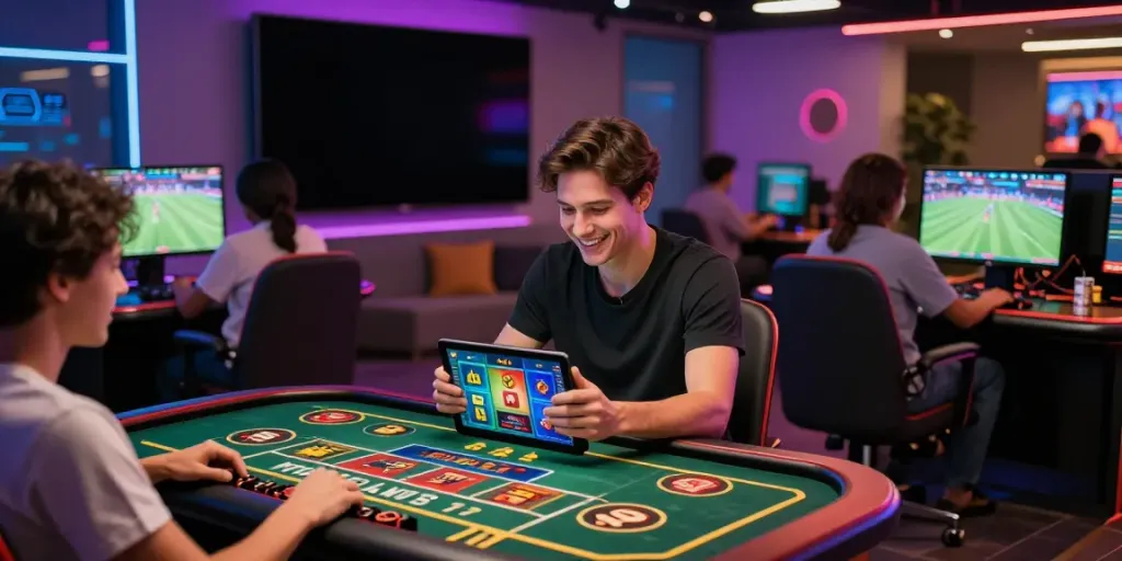 Exciting online gaming experience at https://nbet.group/ with diverse players and vibrant betting interface.