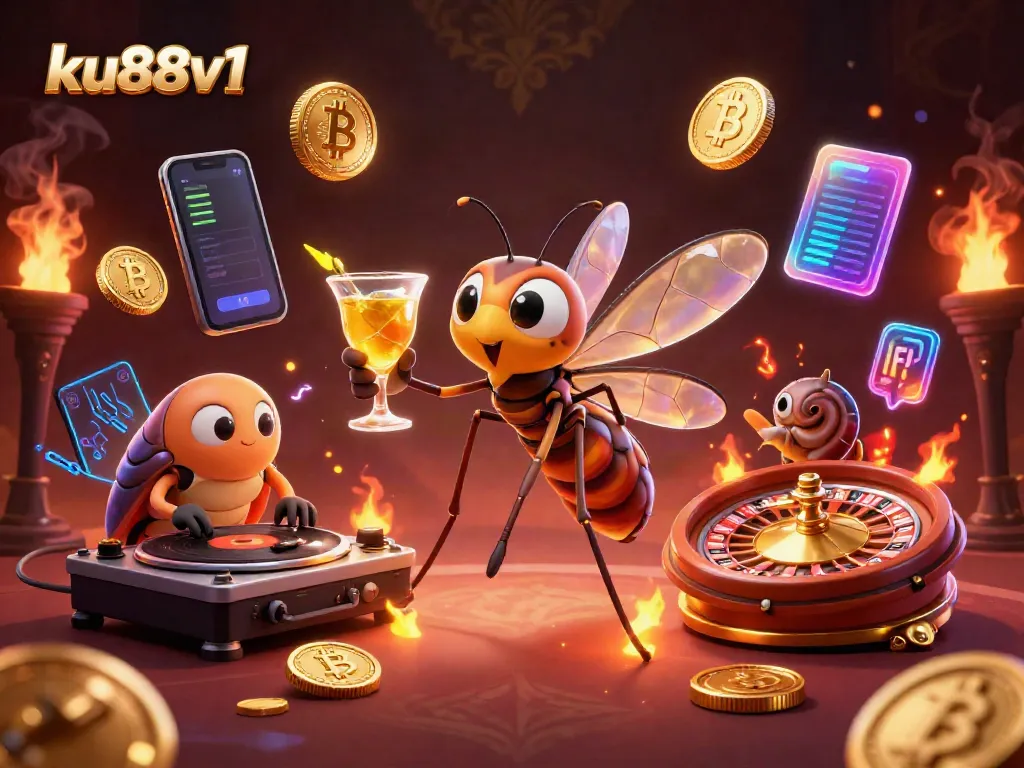 Engage in thrilling gameplay at ku88v1 with an exciting casino-themed 3D illustration featuring unique characters.