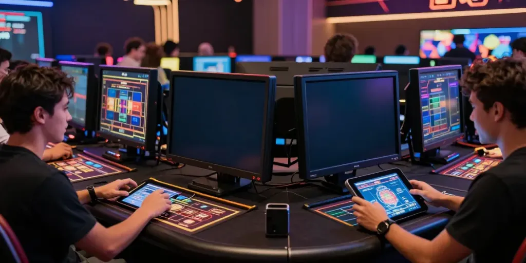 Thrilling online gaming atmosphere with players engaging in man88 virtual casino experience.