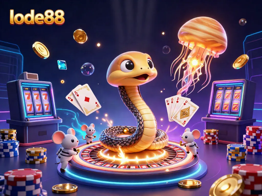 Join exciting bets with lode88 as astronaut mice engage on a cosmic roulette wheel.