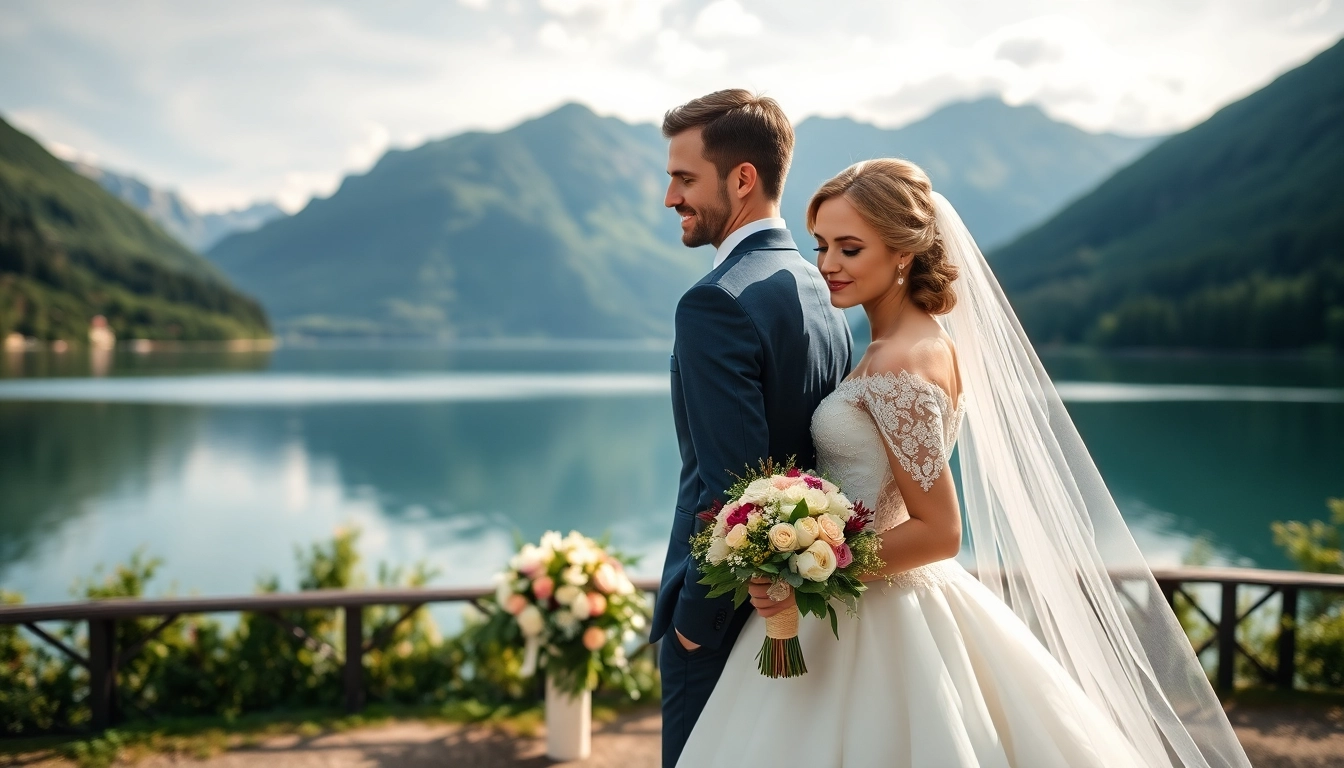 Hochzeitsfotograf Schliersee erfasst romantischen Moment am Schliersee.