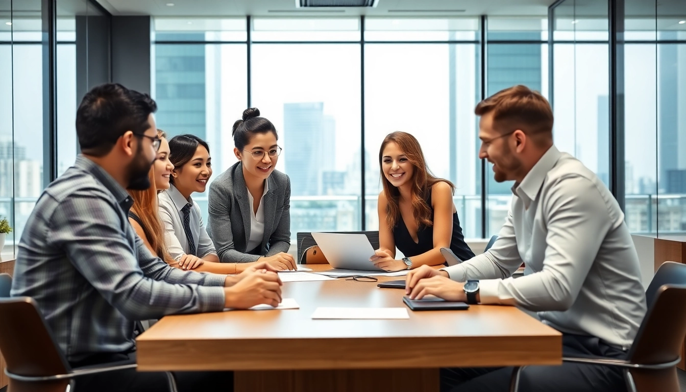 IT Consulting team collaborating in a modern office environment with a focus on effective strategies.