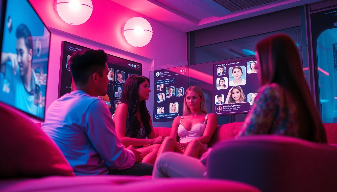 Engaging NSFW chat environment showcasing digital avatars and interactive features