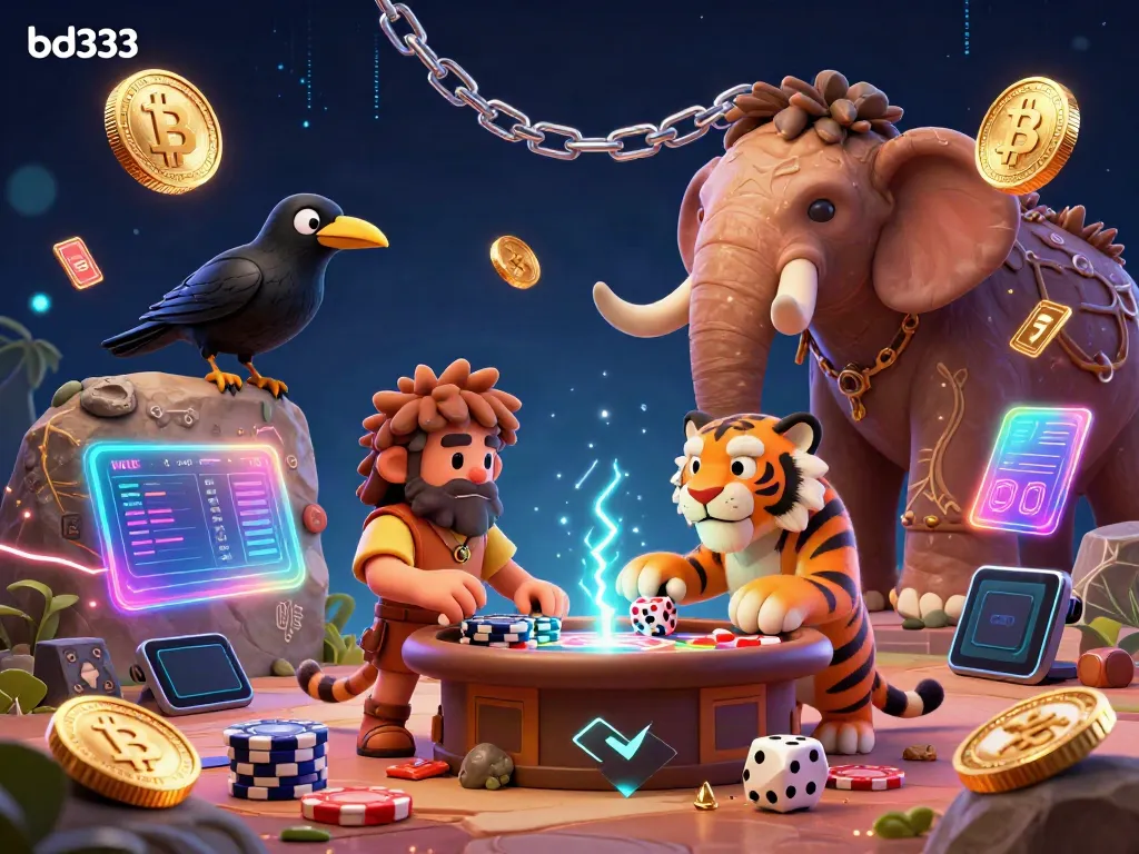 Play games with bd333 at a vibrant prehistoric casino run by a caveman, saber-tooth tiger, and clever crow.