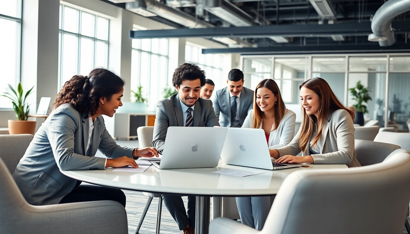Headhunter IT collaborating in a vibrant office with technology and teamwork.