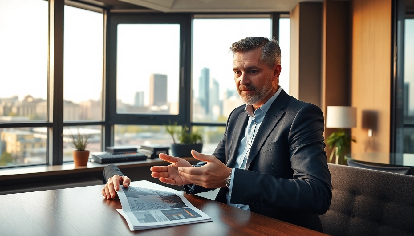 Immobilienmakler Frankfurt Preungesheim berät Kunden zu Immobilien in einem hellen Büro.