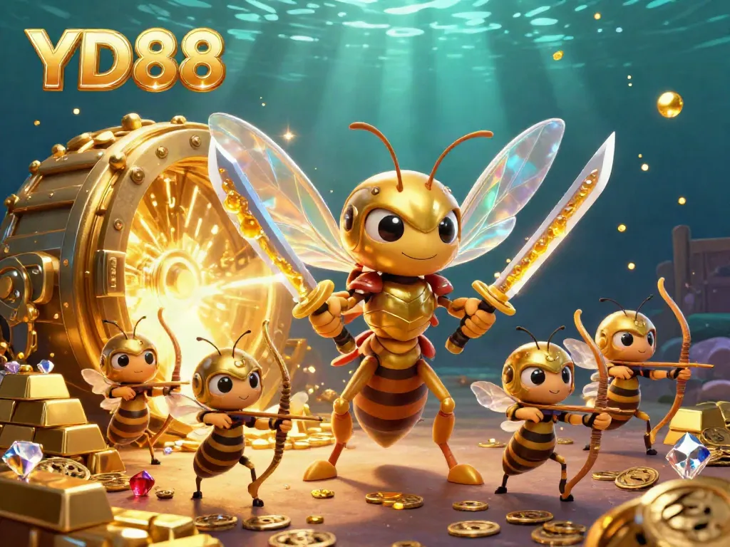 Experience the rich action of YD88 with samurai hornets and treasure in this dramatic casino scene.
