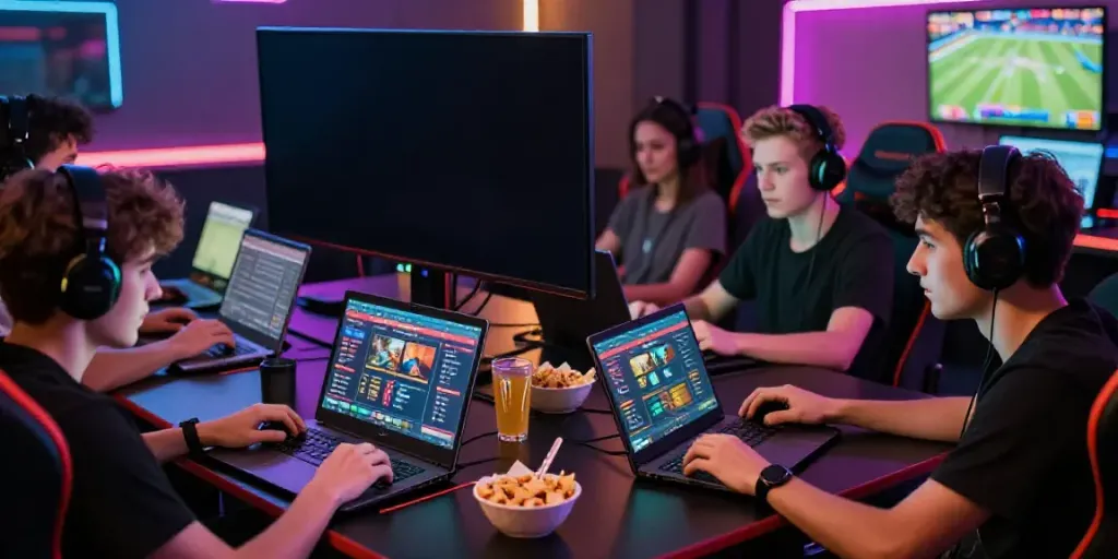 Engaging online gaming scene with diverse players enjoying Alternatif Bola88.