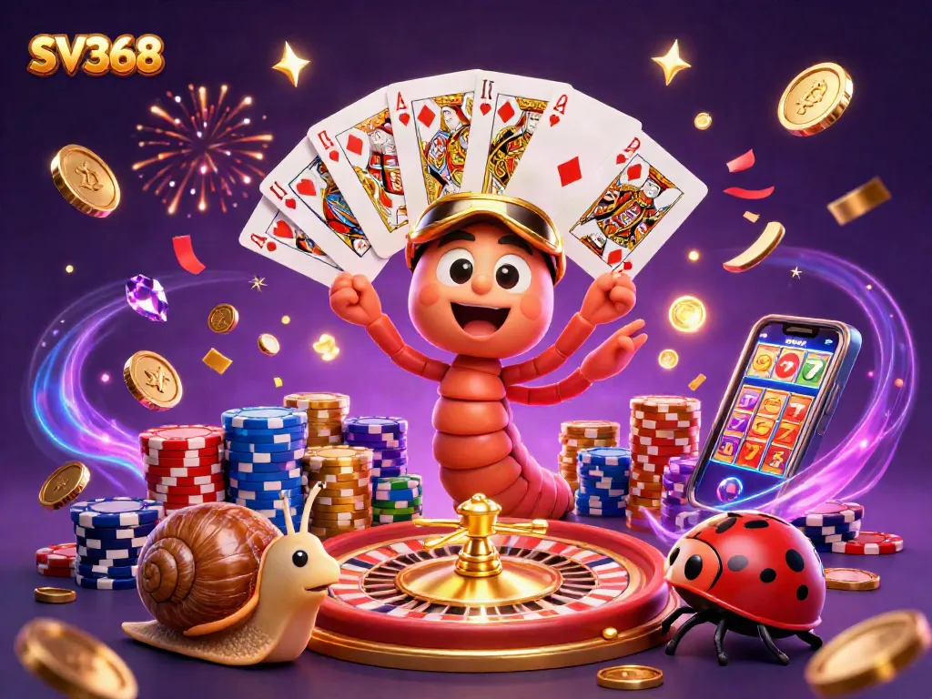 Experience the vibrant casino scene with SV368's unique characters and dynamic gaming action.