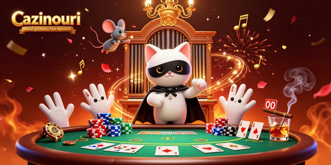 Cazinouri online germania fără depunere showcases a fantastical casino world with vibrant characters and game elements.