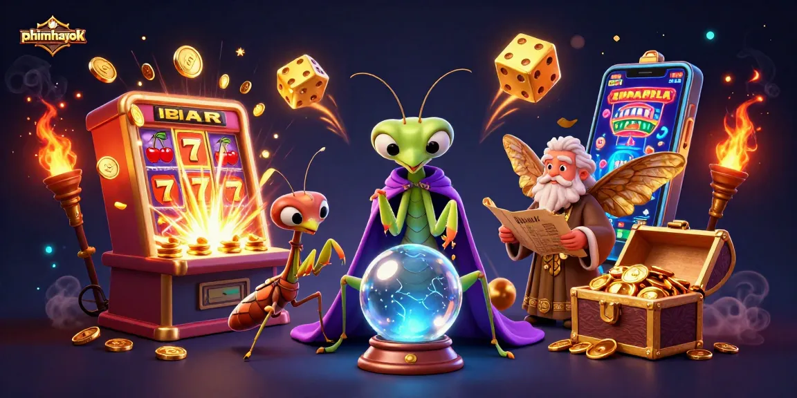Experience thrilling gameplay with phimhayok as fortune tellers and slot games collide in a magical scene.