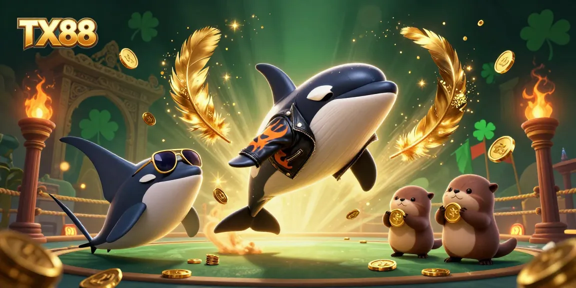Experience thrilling moments at TX88 with vibrant characters and exciting casino elements in 3D illustration.