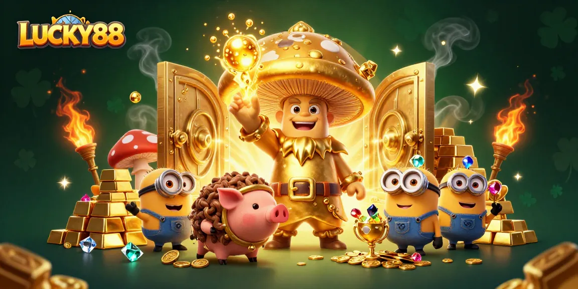 Win big with LUCKY88 in this magical casino adventure filled with treasures and vibrant colors.
