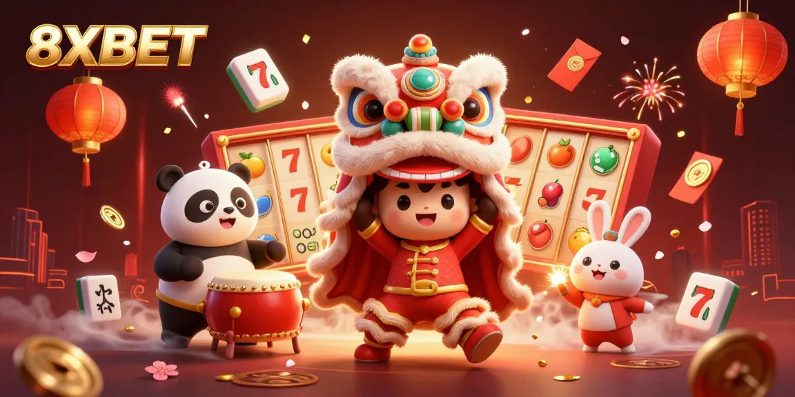 Experience the vibrant world of 8XBET with dynamic 3D casino characters and engaging elements.