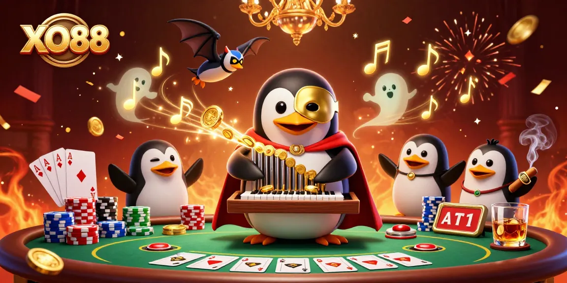 Engage in thrilling gameplay with XO88 at this vibrant casino scene featuring exciting poker action.