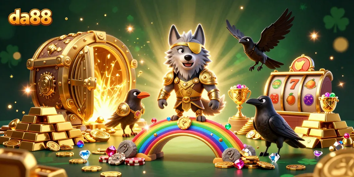 Spin the reels with da88 in vibrant Norse myth-inspired scene filled with casino richness.